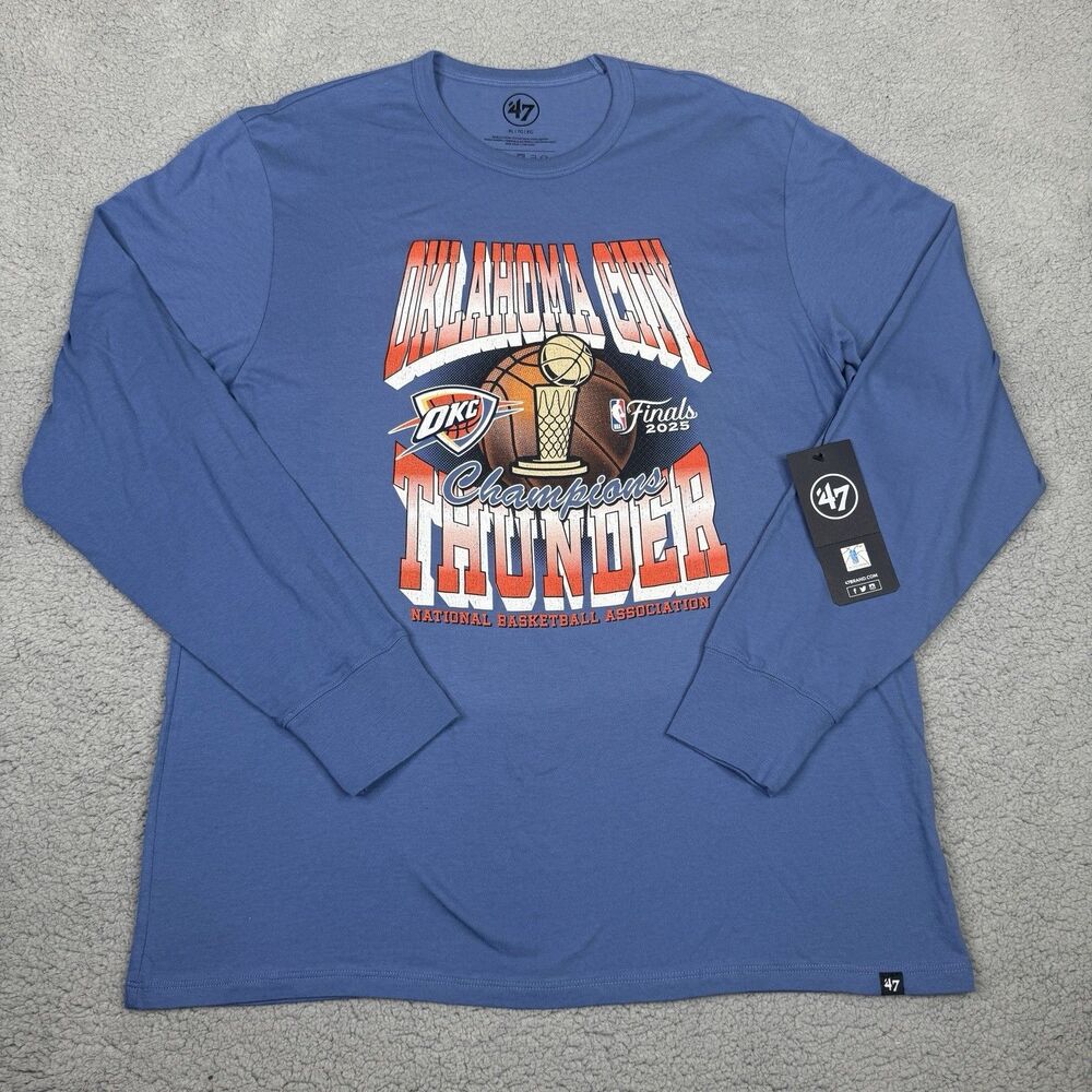 Oklahoma City Thunder Shirt Mens XL 47 Long Sleeve 2025 NBA Champions Tee NWT